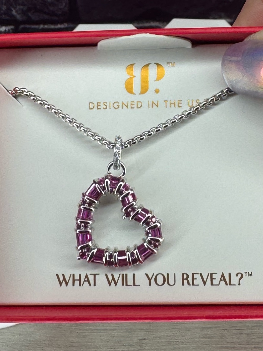 Bomb Party JULY 2026 Heart Necklace Loved By All Rhodium